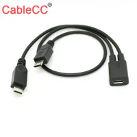 Micro USB Cable for Galaxy S5 i9600 S4 I9500 Note2 N7100 S3 I9300 S2 9100 Micro USB Female to 2 Port Micro USB Male Splitter