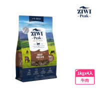 【ZIWI巔峰】鮮肉貓糧-牛肉 1kg 4件組(貓飼料/全齡貓/寵物食品/生食/肉片)