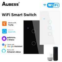 Tuya Smart Life Home House WiFi Wireless Remote Wall Switch US Voice Control Touch Sensor LED Light Switches Alexa Google Home