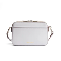 【Premium Authentic】PA．CLICK真皮雙袋相機包-亮灰色(PA 真皮 兩用包 斜背包 側背包 手提包)
