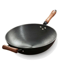 Traditional Chinese Wok Novel Kitchen Accessories Cooking Pots Non Stick Wok Thick Bottom Cauldron Cast Iron Cuisine Utensils