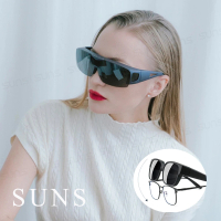 【SUNS】台灣製偏光太陽眼鏡 上翻式 經典黑 墨鏡 抗UV400/可套鏡(防眩光/遮陽)