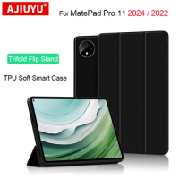 Smart Case For HUAWEI MatePad Pro 11 2024 XYAO-W00 TPU Soft Shell Protective Sleeve For Matepad Pro 11 2022 Flip Stand Cases