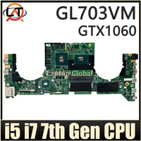 DABKNMB1AA0 Mainboard For ASUS ROG GL703VM Laptop Motherboard I5-7300HQ I7-7700HQ CPU GTX1060-3G/6G MAIN BOARD