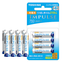 新版日本製 東芝 IMPULSE 750mAh低自放4號充電電池TNH-4ME(8顆入)氫鎳電池