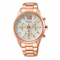 seiko SK037 精工錶 Lukia系列V175-0EW0K(SSC826J1)玫瑰金太陽能三眼女錶/白面36.4mm｜樂天全館特惠中★指定刷卡回饋10%