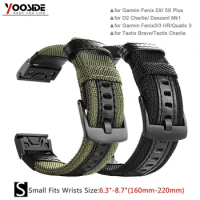 YOOSIDE 26mm/22mm Fenix 6 Wristband Quick Fit Woven Nylon Watch Band Strap for Garmin Fenix 6X/5X Plus/Fenix 3