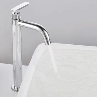 Wash Basin Faucet Sus304 Stainless Steel Single Cold Basin Faucet Heightened Bathroom Wash Basin In Bathroom
