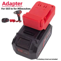 Adapter for Skil 20v Li-ion Battery Replacement to for Milwaukee M18 Wireless Portable Tool Converter