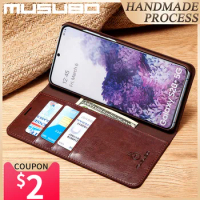 Musubo Genuine Leather Case For Samsung Galaxy S20 5G Cover Flip Casing S20+ S20 Ultra S20 Plus Fundas Luxury Wallet Capa Coque