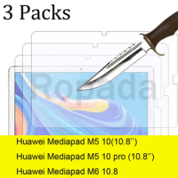 3PCS Glass screen protector for Huawei Mediapad M5 M6 10.8'' version tablet protective film 9H hardness anti-dust