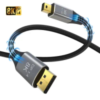 Mini DP to DP1.4 Bidirectional Adapter Cable 8K@60Hz 4K@144Hz Displayport 1.4 to Mini DP Audio and video For Laptop to Monitor