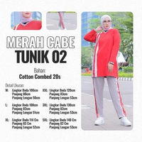 SKY - RAOURA SPORT Setelan Olahraga Pria dan Wanita Muslimah Model Tunic 02 Merah Putih Bahan Katun