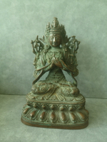 日本回流老佛像銅器佛像擺飾老物件清代銅佛像老觀音菩薩，紫銅材