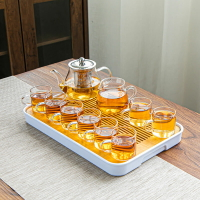 耐熱玻璃功夫茶具套裝家用泡茶器透明茶杯帶把紅茶花茶壺辦公茶壺