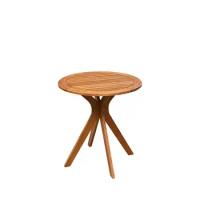 27.5" Bistro Table, Coffee Table Accent Table with X-Shape Stable Support, Side Table with Round Table Top and Solid Wood Frame