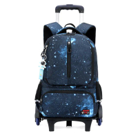 【SUNSHINEBAG 日晴】宇宙星空側開拉桿書包(兒童書包 護脊書包 小學生書包 護脊兒童書包 後背包)