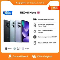 Xiaomi Redmi Note 15 (6/128 GB) (8/128 GB) (8/256 GB) | Baterai besar 6000mAh | Kaca layar dengan da