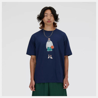 NEW BALANCE 短T NB 深藍 隱形人 印花 短袖 上衣 男 MT41578NNY