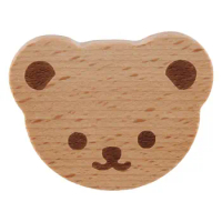 Cute Bear Shape Drawer Knob Single Hole Design Cupboard Knob Wooden Door Handle Cabinet Knob with Screw Furniture Accessories