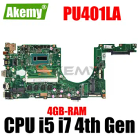 PU401LA Motherboard For ASUS PU401 PU401L PU401LA PU401LAC Notebook Mainboard With I3 I5 I7 4th Gen CPU 4GB/RAM