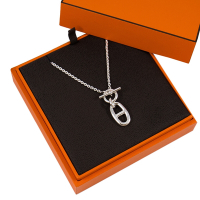 HERMES 愛馬仕 豬鼻 純銀項鍊 Chaine d Ancre
