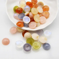 20 Pieces 7 * 14mm Jelly Colored Semi Circular Non Porous Acrylic Beads DIY Charm Manufacturing Jewelry Phone Case Accessories
