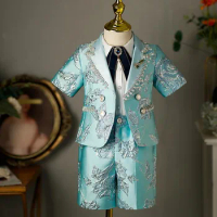 Children's Suit 2023 New Fashion Stage Boys' Piano Performance Clothes Wedding Birthday Baptism Party Prom Dress For Eid A2175
