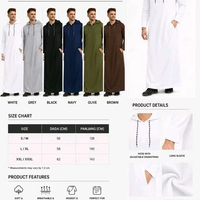 Muslim Fashion Era Plain Hitam Jubah Hoddie Arabic Style Maroon 2XL