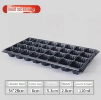 Tebal 0,6mm Tray Semai Pot Tray Penyemaian Bibit Tanaman 32/50/72/98/105/128 Lubang 32 Hole