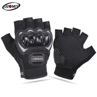 SUOMY Summer New Motorcycle Gloves Men Half Finger Anti-fall Racing Off-road Breathable Motorcycle Bicycle Gloves Fingerless