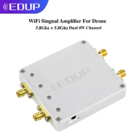 EDUP Dual 5.8Ghz Signal Amplifier 4W Channel Long Range Wifi Booster Wifi Extender Repeater With Dual Antenna