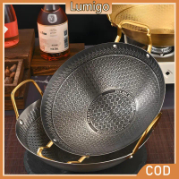Fast-Acting Stainless Steel Honeycomb Wok Pan Non Stick Stainless Steel with Gold Handle Stainless S