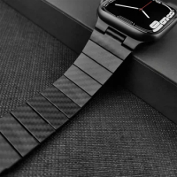 Carbon Fiber Watchband For Apple Watch 45 44 42 41 40 38mm Band Sport Strap Nike For iWatch Series 7 6 5 4 3 2 SE Wrist Bracelet