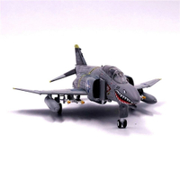 模型擺件 1/100 F-4鬼怪海盜旗獨立號F4C戰斗機 軍事合金飛機 模型仿真擺件 全館免運