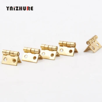 Gold Mini Hinge Decor Door Hinges Wooden Gift Jewelry Box Hinge Fittings for Furniture Hardware+Nail,10*8mm,20Pcs