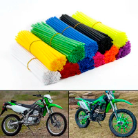 72Pcs 24cm Motorcycle Wheel Spoked Protector Wraps Rims Skin Trim Covers Pipe For Motocross Bicycle Bike Cool Accessories