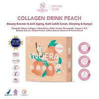 Noera Collagen Drink Peach isi 15 Pcs With Birdnest and Saffron Extract Improved Formula | Colagen B