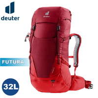 【Deuter 德國 32L FUTURA 透氣網架背包《紅》】3400821/戶外休閒包/健行登山包