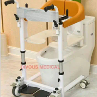 Multi-function patient Transfer Chair Can Take A Bath With Toilet commode chair Seat Cushion Care Elderly Light Wheelchair