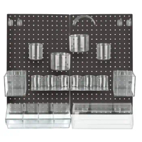 Displays 900944-BLK The Ultimate DIY Multi-Purpose 24-Piece Pegboard Wall Organizer Kit with Two Panels and