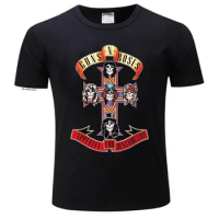 Guns N Roses Bullet Logo Black Men'S Graphic Band T-Shirt Tshirt New T Shirts Man Top Tee tops Gun Movie Logo