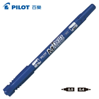 PILOT MEF-12EU-L 藍色 雙頭嘜克筆(細)/12支