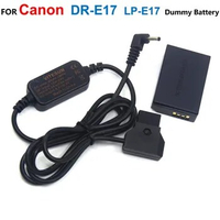 D-TAP Dtap12-24V To 8V Step-Down Cable+ACK-E17 DR-E17 DC Coupler LP-E17 Fake Battery For Canon EOS M3 M5 M6 EOS-M5 EOS-M6 Camera