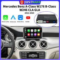 JUSTNAVI Car Multimedia Wireless CarPlay For Mercedes Benz A-Class W176 B-Class W246 CLA GLA 2013 - 2015 NTG 4.5 System Android
