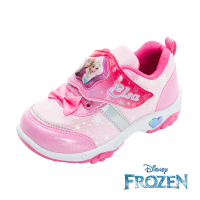 【Disney 迪士尼】冰雪奇緣 童鞋 電燈運動鞋/絆帶 易穿脫 透氣 台灣製 粉紅(FOKX41603)