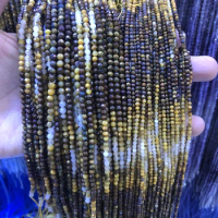 Wholesale 100% Natural Multi Pietersite Beads 2mm 3mm 4mm Faceted Tiny Spacer Gem Stone Loose Beads 15.5"string for jewelry