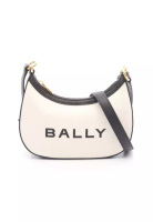 BALLY Pre-Loved BALLY Shoulder bag canvas leather ivory black