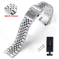 Stainless Steel Jubilee Band Strap for Seiko SKX007/009 18/19/20/21/22/24mm Straight End Metal Watch Accessories Solid Bracelet