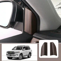 For Toyota Highlander 2015-2019 ABS Wood grain Front triangle A-pillar L&amp;R Moulding Cover Trim Car Accessories 2Pcs